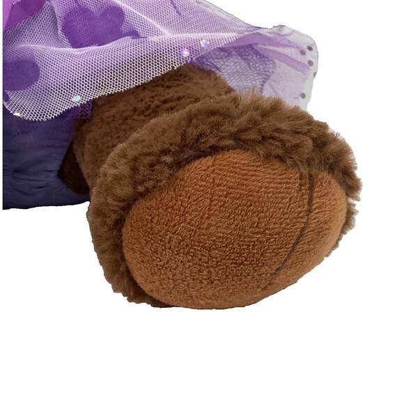The Bear Factory-Calico Cat-Brown/Black/White-Lavender Sparkle Dress- 15" Plush - Picture 3 of 6